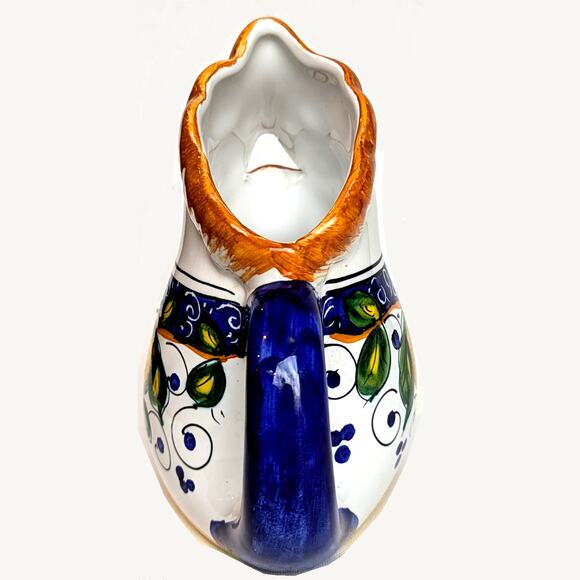 Vintage Italian Majolica Rooster Pitcher Jug – Hand Painted Stoneware 1990s - Picture 6 of 9